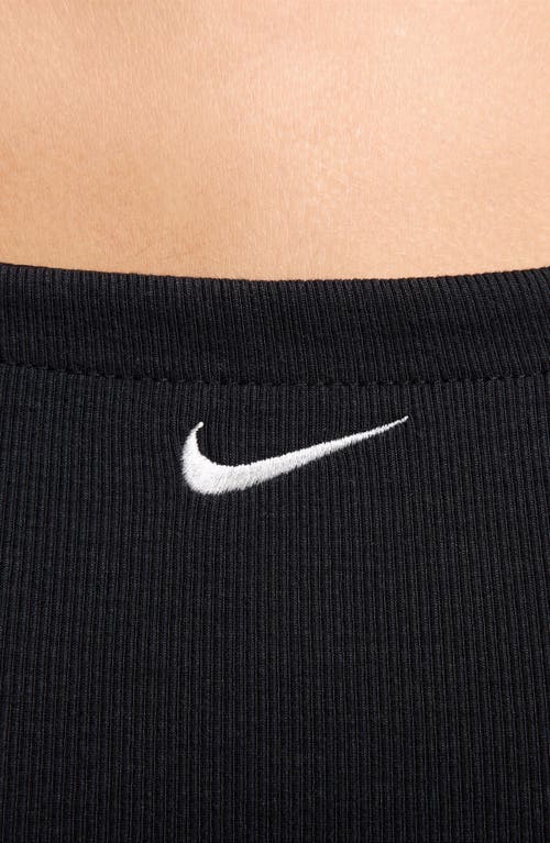 Nike Sportswear Chill Knit Mini Rib Cami Minidress In Black/sail
