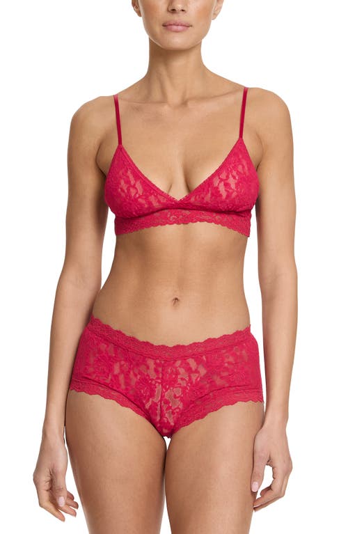 Shop Hanky Panky Signature Lace Boyshorts In Beet Juice Red