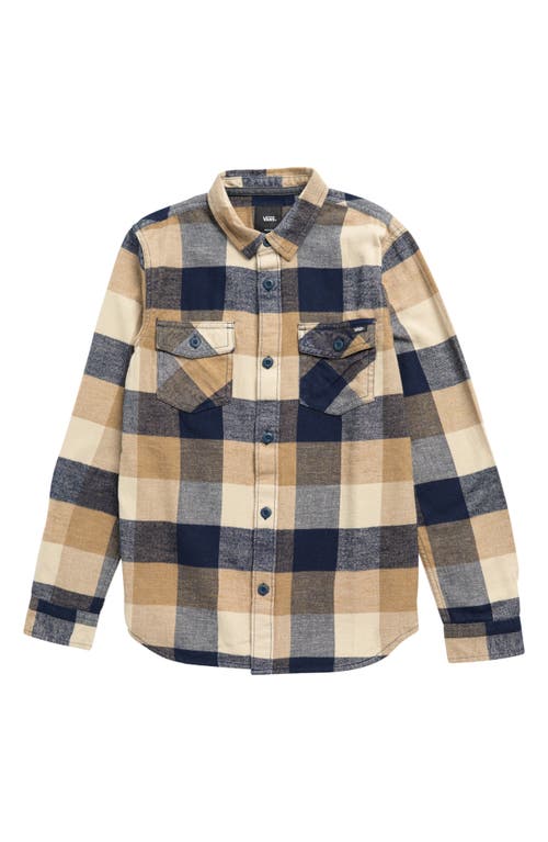 Vans Kids' Buffalo Plaid Flannel Shirt In Dress Blues/dirt