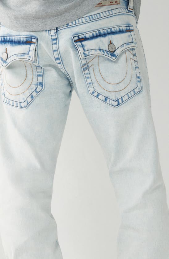 Shop True Religion Brand Jeans Geno Snap Flap Straight Leg Jeans In Captain Court Light Wash