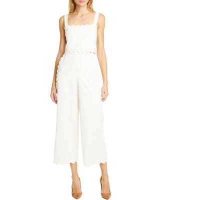 Rebecca Taylor Sleeveless Scalloped Jumpsuit