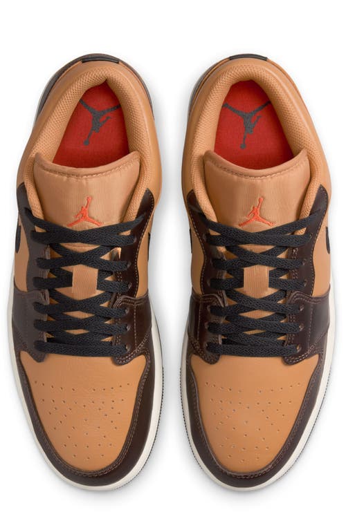 Shop Jordan Air  1 Low Basketball Sneaker In Flax/black/brown