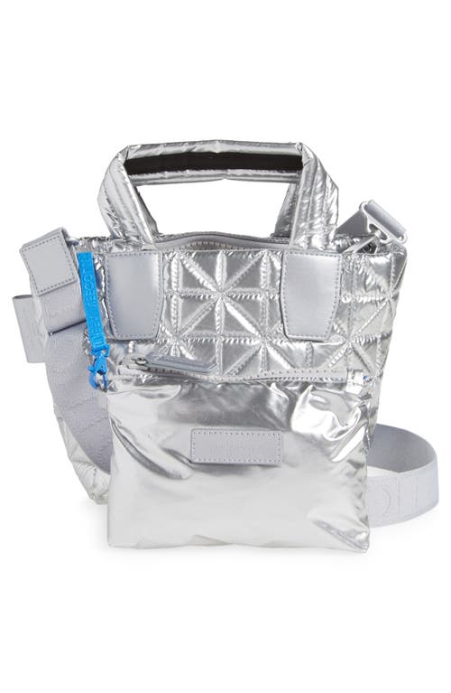 Veecollective Mini Vee Tote Bag In Chrome Metallic