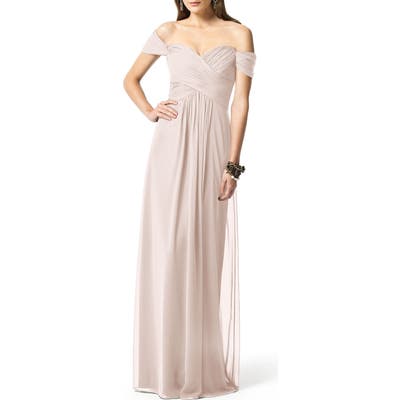 Dessy Collection Ruched Chiffon Gown, Pink