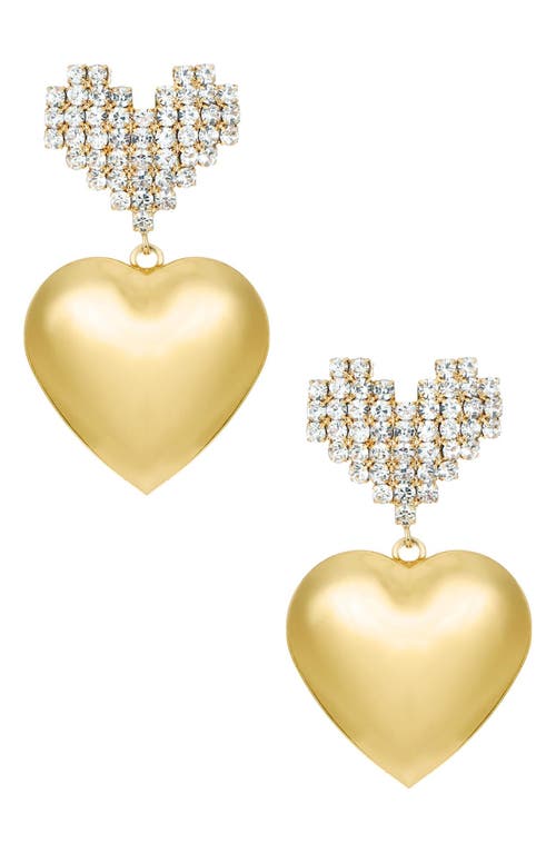 Ettika Digital Love Heart Drop Earrings in Gold at Nordstrom