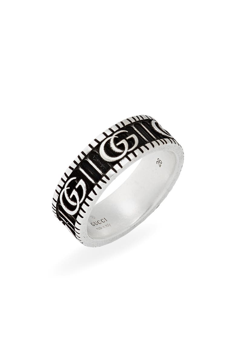 Gucci Mens Double G Sterling Silver Band Ring | Nordstrom