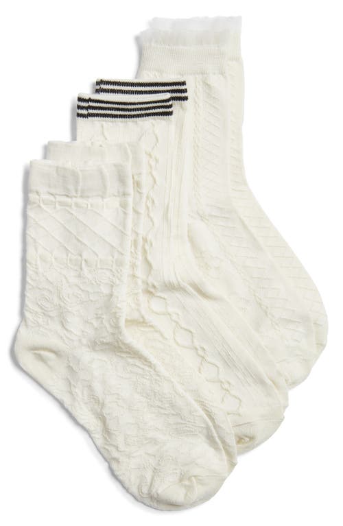 Shop Stems Assorted 3-pack Intarsia Cotton Blend Socks In Ivory Assorted