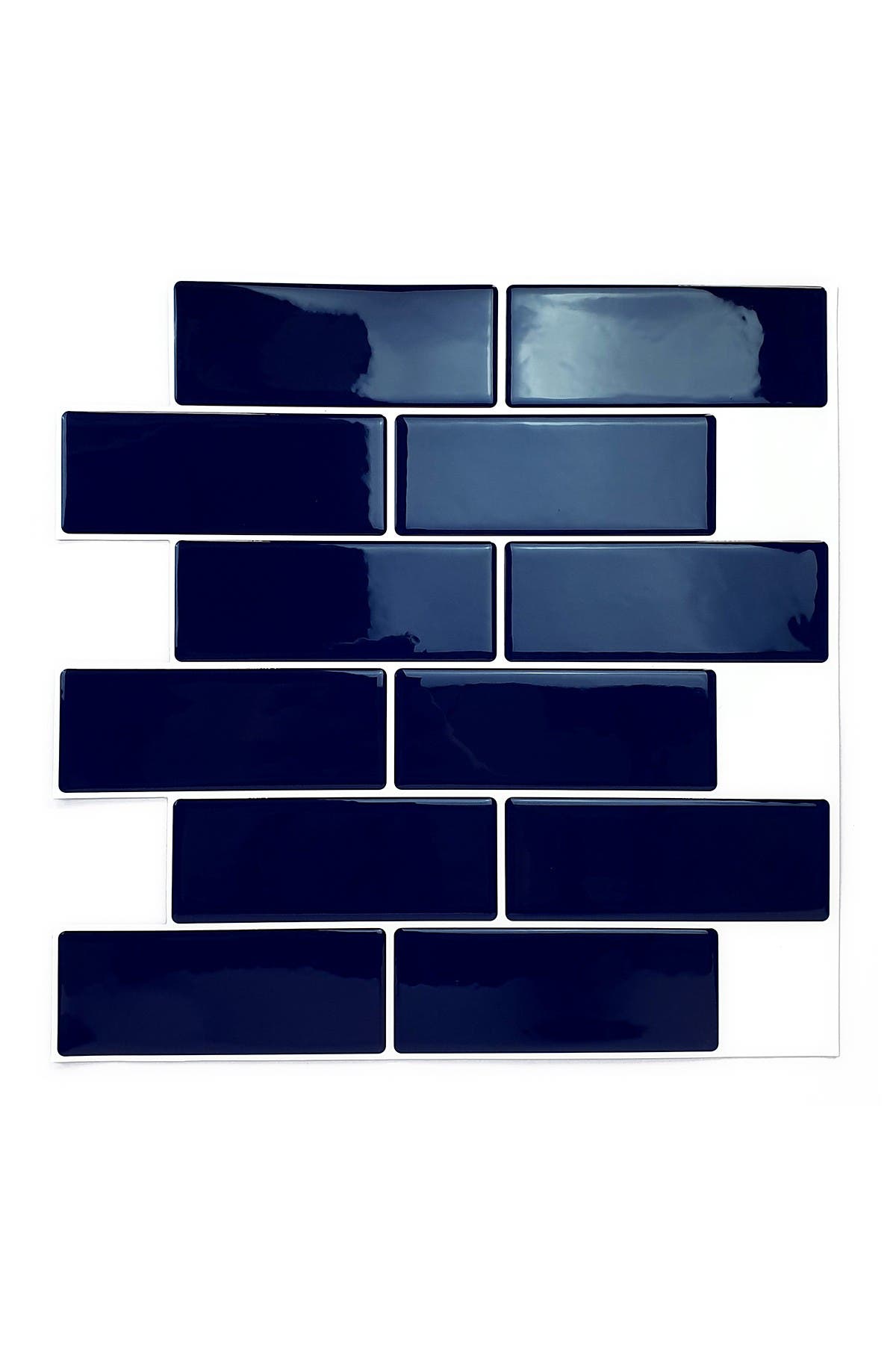 Walplus Deep Blue Glossy 3d Metro Sticker Tiles Contemporary Wall Splashbacks Mosaics In Open Miscellaneous