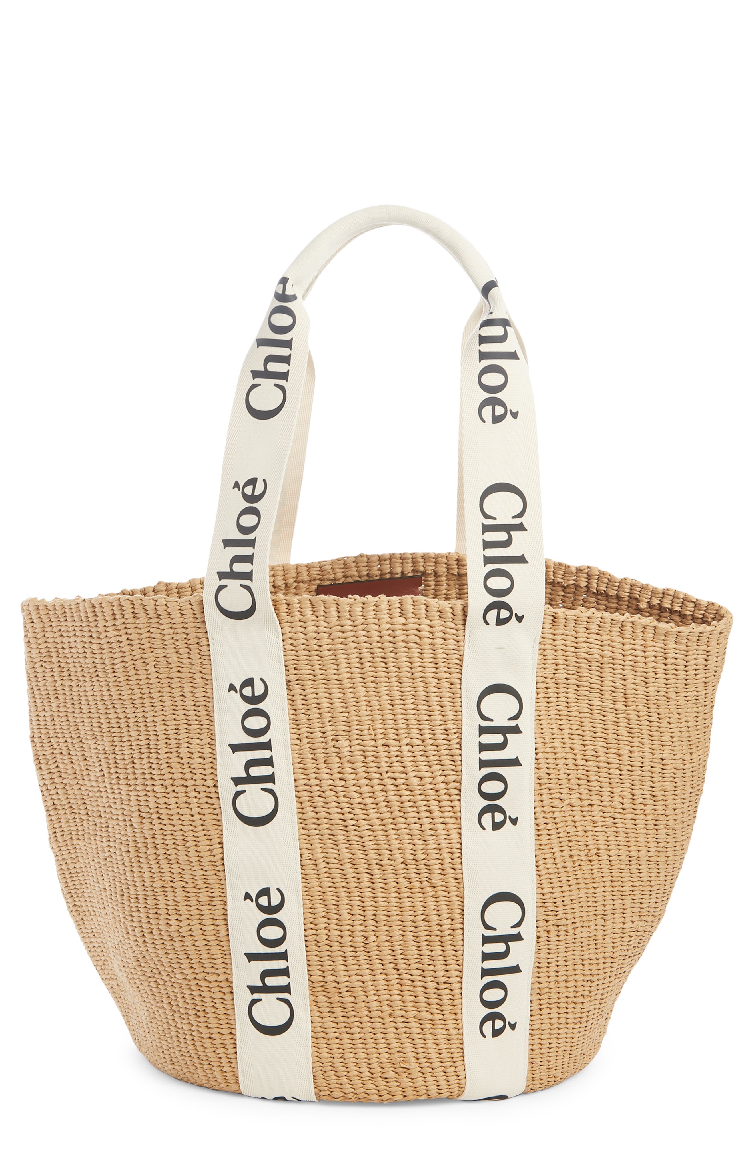 chloe woody straw bag