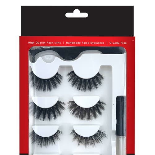 Pursonic Faux Mink Style False Eyelashes Extensions In Black