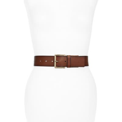 Michael Kors Burnished Leather Belt, Luggage