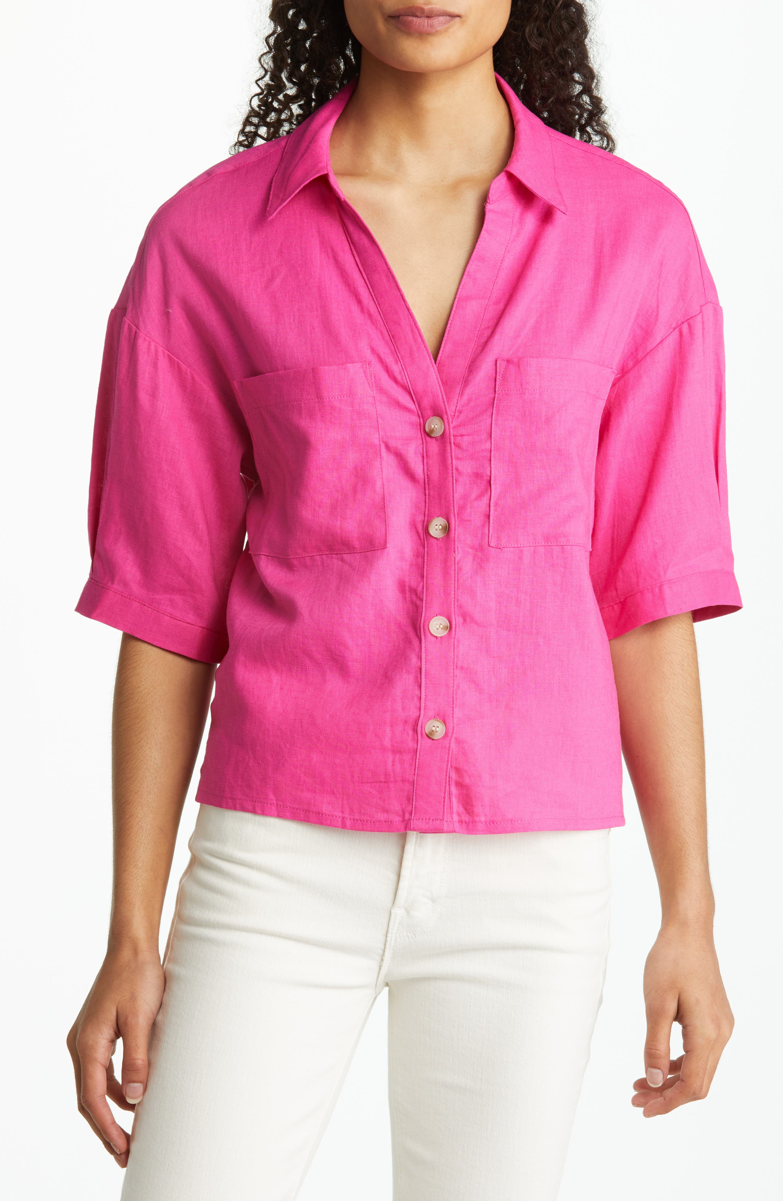 Sanctuary Easy Linen Blend Button-up 