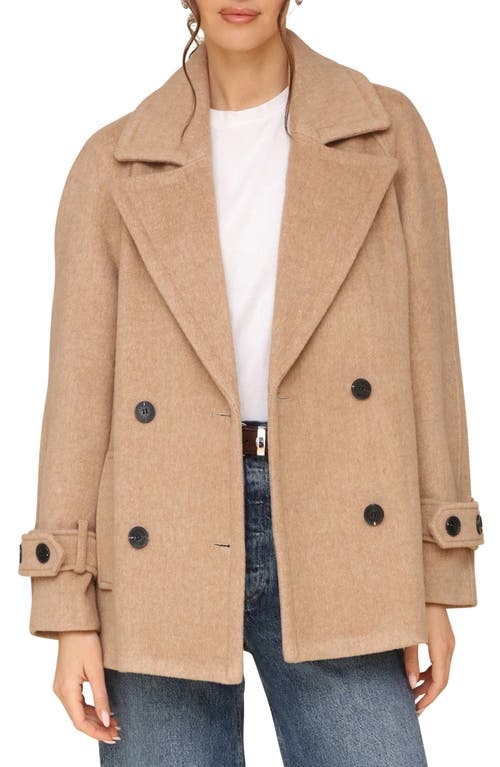 Shop Avec Les Filles Relaxed Swing Peacoat In Camel