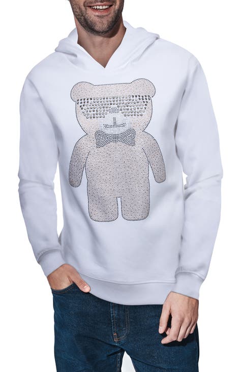 Bear Studded Graphic Hoodie