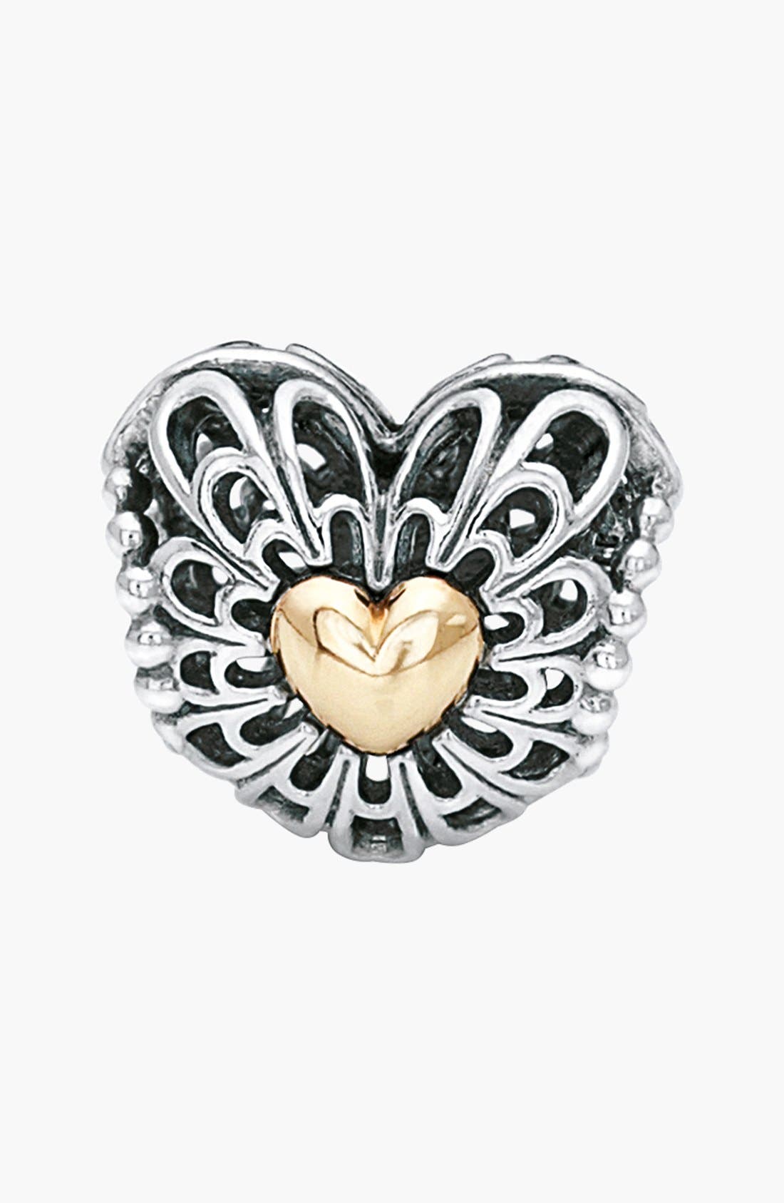 PANDORA 'Vintage Heart' TwoTone Bead Charm Nordstrom