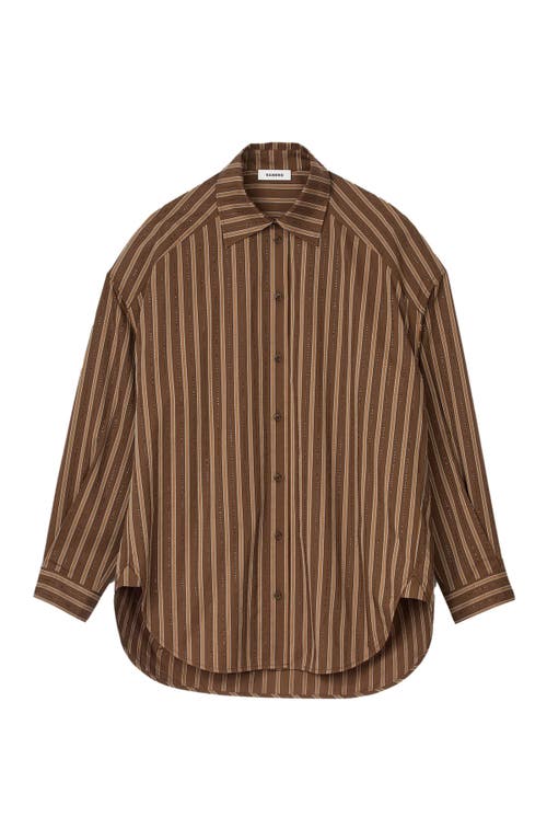 Shop Sandro Oversized Shirt In Brown