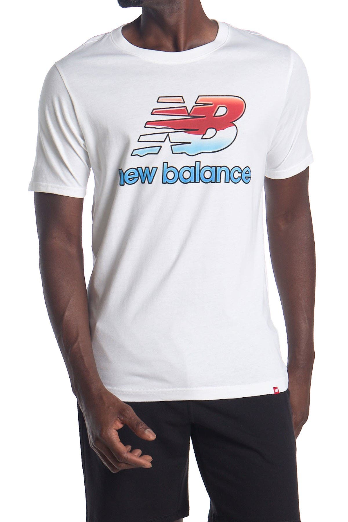 new balance essentials stacked logo tee