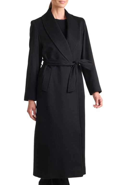 Sofia Cashmere Cashmere Wrap Coat In Black