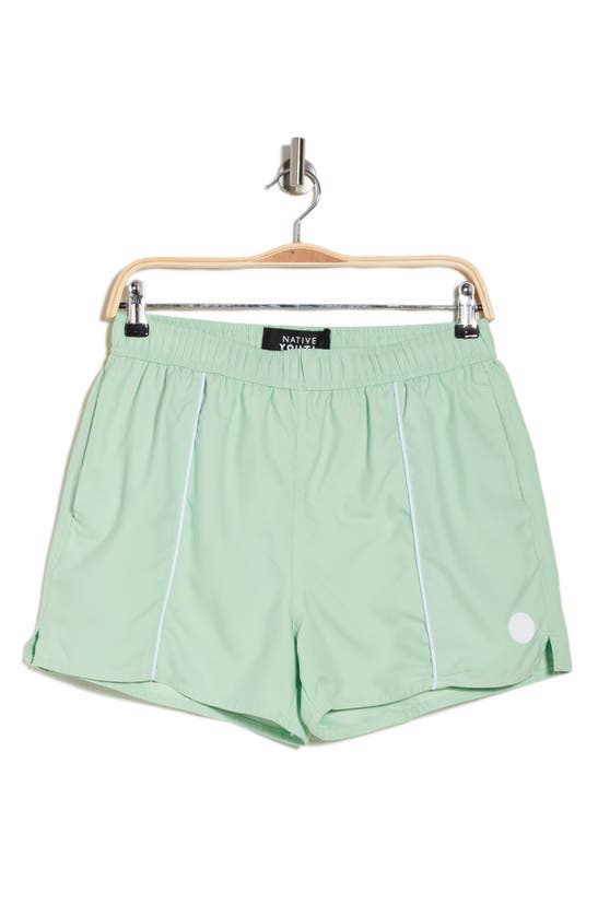 Shop Native Youth Recycled Polyester Swim Trunks In Green