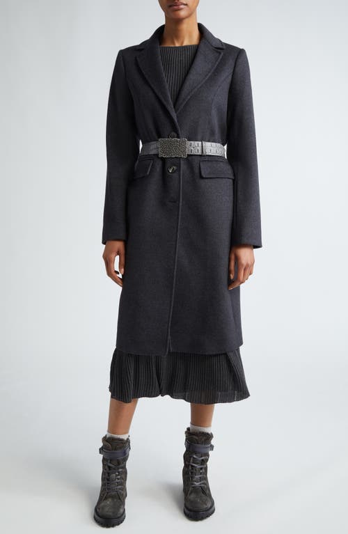 Eleventy Virgin Wool Long Coat In Carbon