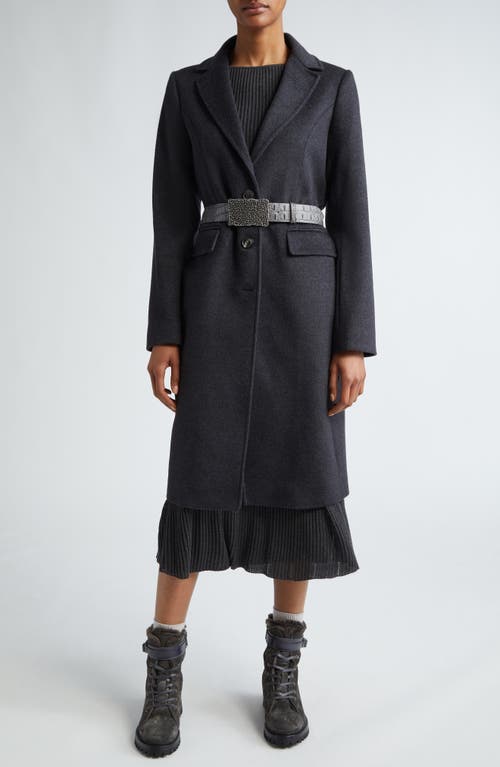 Shop Eleventy Virgin Wool Long Coat In Carbon