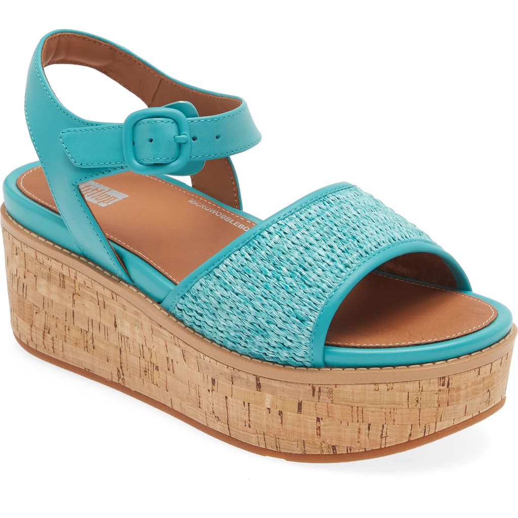 Fitflop Eloise Platform Sandal In Tahiti Blue/ivory