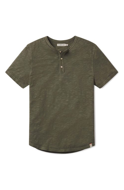 The Normal Brand Legacy Cotton Henley In Dusty Olive