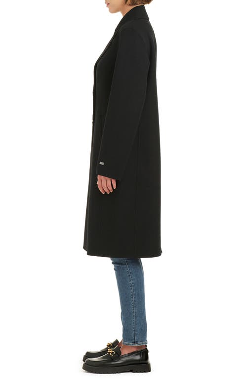 Shop Vince Camuto Oversize Double Breasted Wool Blend Coat In Black