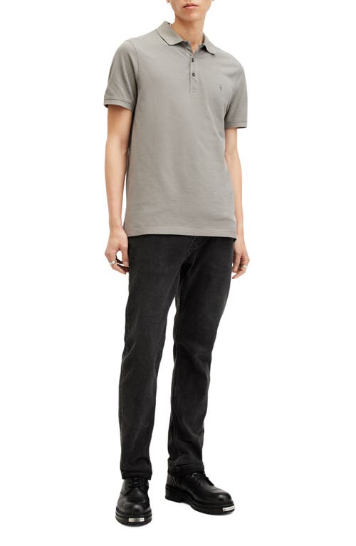 Shop Allsaints Reform Cotton Piqué Polo In Radio Grey