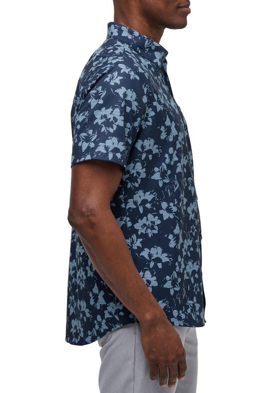 Shop Travismathew Bombadier Floral Short Sleeve Button-up Shirt In Total Eclipse