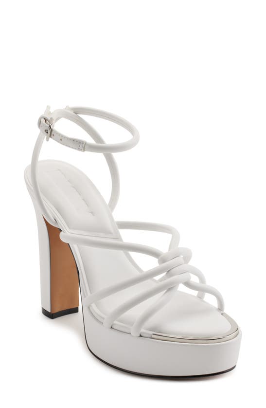 Shop Dkny Ankle Strap Platform Sandal In Bright White