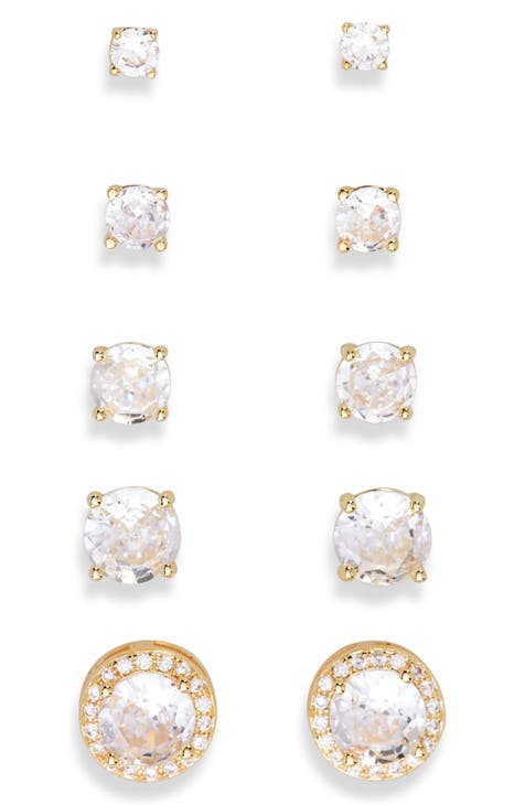 Set of 5 CZ Earrings Set