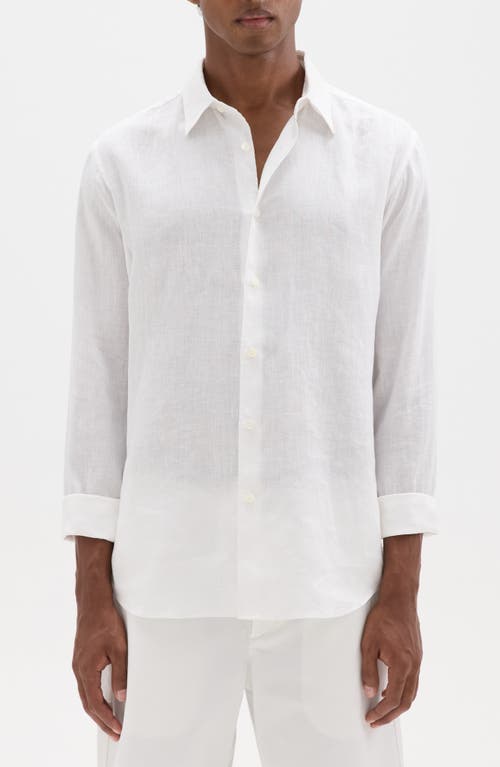 Theory Irving Solid Linen Button-Up Shirt at Nordstrom,