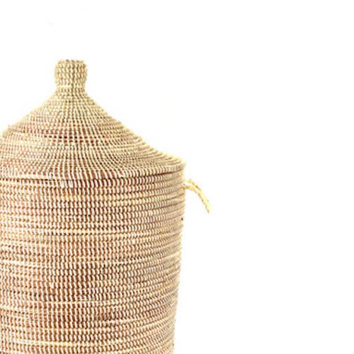 Mbare Dou Lid Storage Basket Monochrome In Natural