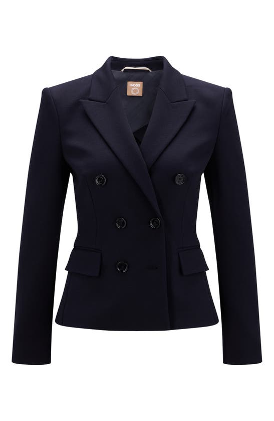 Hugo Boss Jocalia Double Breasted Jacket In Open Blue