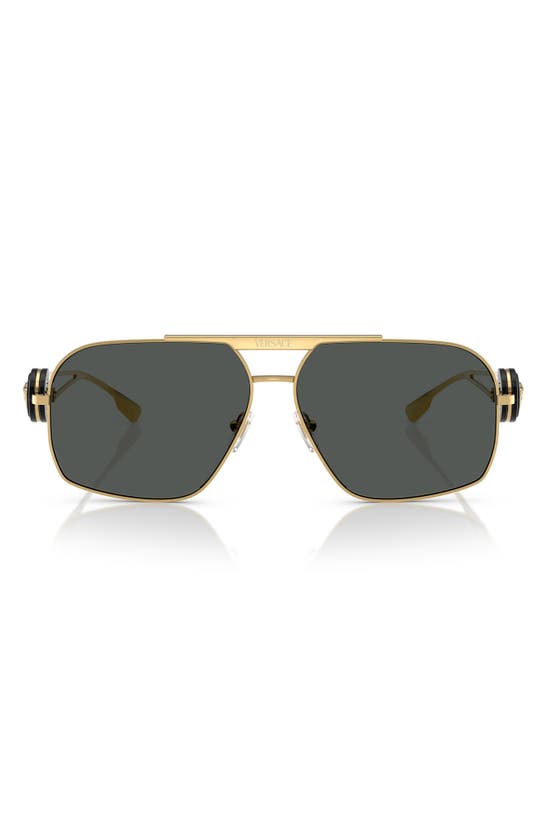 Versace 62mm Medusa Medallion Oval Sunglasses In Gold