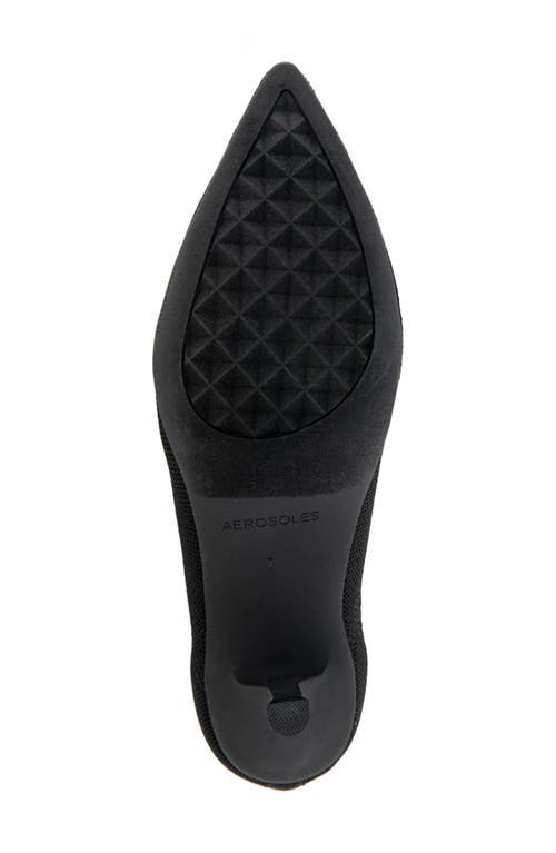 Aerosoles Lanita Pointed Toe Kitten Heel Bootie In Black Knit