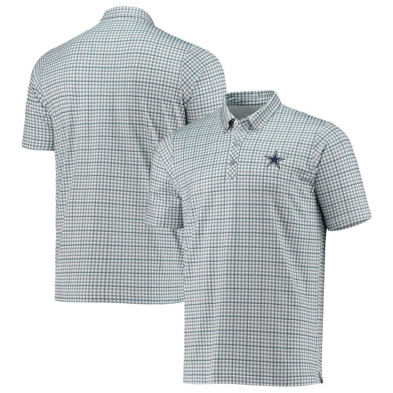 ANTIGUA ANTIGUA GRAY/NAVY DALLAS COWBOYS DELIVER BUTTON-DOWN POLO
