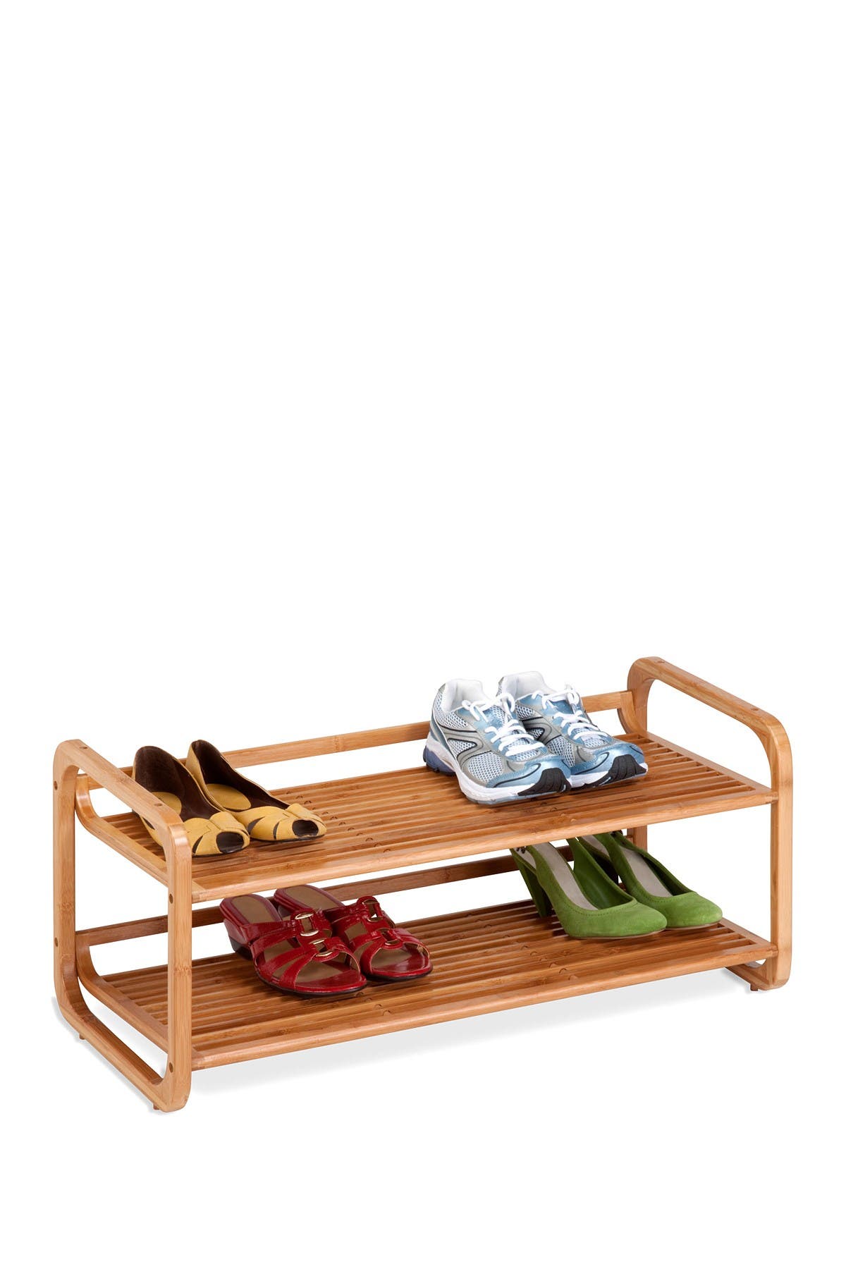 3 tier stackable bamboo shoe rack on Honey Can Do Two Tier Stackable Bamboo Shoe Shelf Hautelook