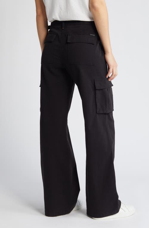 Sanctuary Soft Marine High Waist Wide Leg Crop Cotton Pants In Black