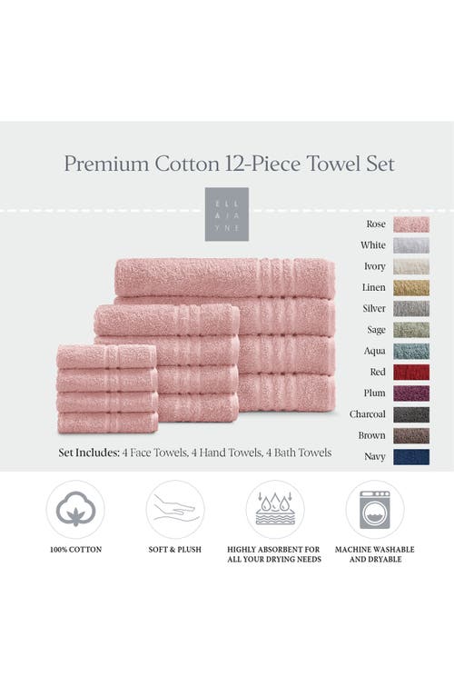 Shop Ella Jayne Home Solid Cotton 12-piece Towel Set In Rose