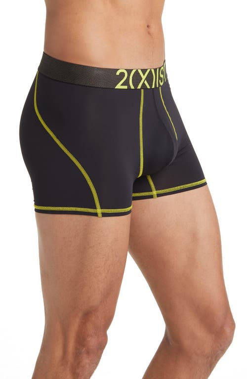 Shop 2(x)ist Lightning Low Rise Trunks In Black Beauty W/sulphur Spring