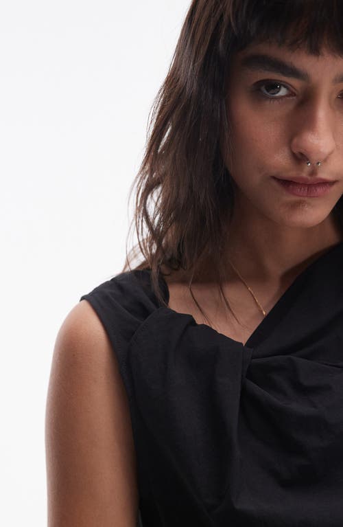 Shop Topshop Knot Detail Sleeveless Top In Black