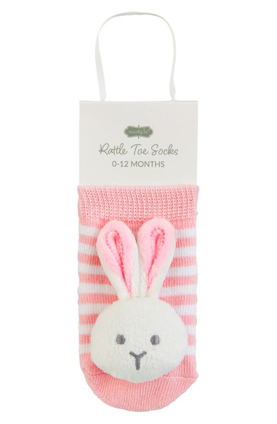 Shop Mud Pie Bunny Rattle Toes Socks In Pink