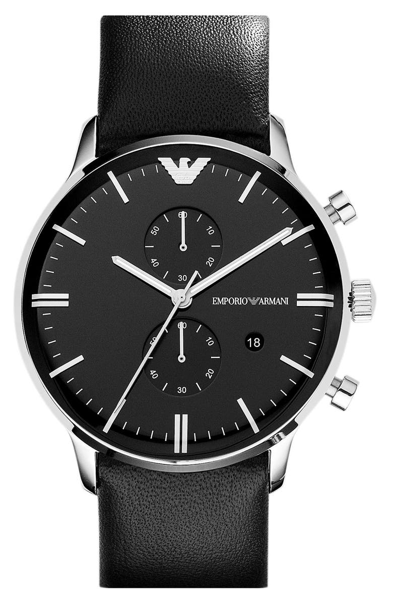 Emporio Armani Leather Strap Watch | Nordstrom