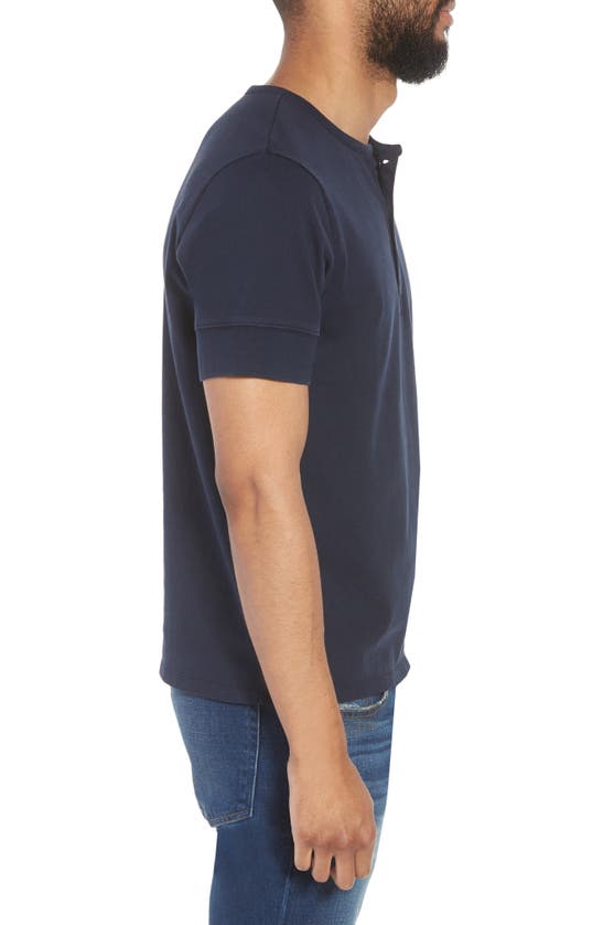 Shop Frame Slim Fit Henley T-shirt In Navy