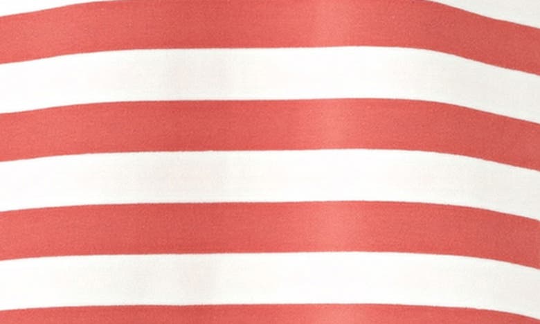 Shop English Factory Stripe Patch Pocket Shift Dress In White/ Red