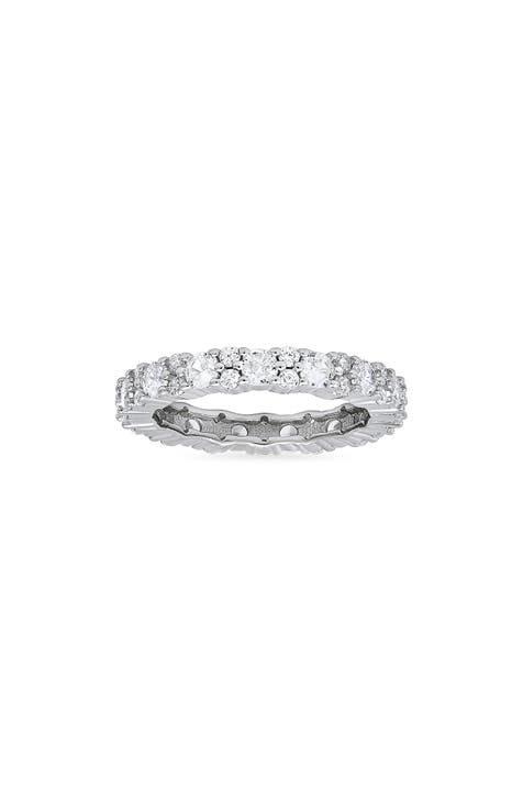 Sterling Silver Cubic Zirconia Eternity Band Ring