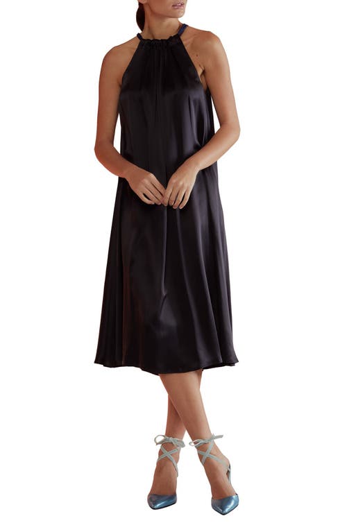 Cynthia Rowley Silk Halter Shift Dress in Black