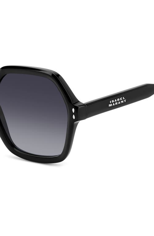 Isabel Marant Gradient Acetate Square Sunglasses In Black/grey Shaded
